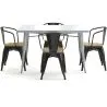 Pack Tavolo da pranzo e 4 sedie da pranzo con braccioli Design industriale - Nuova edizione - Bistrot Stylix image 7