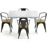 Pack Tavolo da pranzo e 4 sedie da pranzo con braccioli Design industriale - Nuova edizione - Bistrot Stylix image 7