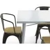 Pack Tavolo da pranzo e 4 sedie da pranzo con braccioli Design industriale - Nuova edizione - Bistrot Stylix image 7