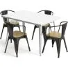 Pack Tavolo da pranzo e 4 sedie da pranzo con braccioli Design industriale - Nuova edizione - Bistrot Stylix image 7