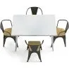 Pack Tavolo da pranzo e 4 sedie da pranzo con braccioli Design industriale - Nuova edizione - Bistrot Stylix image 7