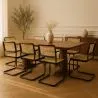 Sedia da pranzo - Design vintage - Legno e rattan naturale - Nero - Bastral image 7
