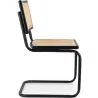Sedia da pranzo - Design vintage - Legno e rattan naturale - Nero - Bastral image 7