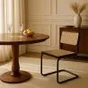 Sedia da pranzo - Design vintage - Legno e rattan naturale - Nero - Bastral image 7