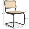 Sedia da pranzo - Design vintage - Legno e rattan naturale - Nero - Bastral image 7