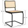 Sedia da pranzo - Design vintage - Legno e rattan naturale - Nero - Bastral image 7