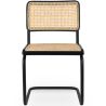 Sedia da pranzo - Design vintage - Legno e rattan naturale - Nero - Bastral image 7