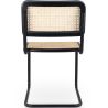 Sedia da pranzo - Design vintage - Legno e rattan naturale - Nero - Bastral image 7