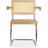 Sedia da pranzo con braccioli - Design vintage - Legno e rattan - Bruna image 7