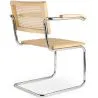 Sedia da pranzo con braccioli - Design vintage - Legno e rattan - Bruna image 7