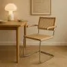 Sedia da pranzo con braccioli - Design vintage - Legno e rattan - Bruna image 7