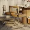 Sedia da pranzo - Rivestita in velluto - Legno e rattan - Martha image 7