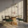 Sedia da pranzo - Rivestita in velluto - Legno e rattan - Hyre image 7