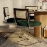 Sedia da pranzo - Rivestita in velluto - Legno e rattan - Hyre image 7