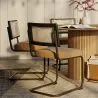 Sedia da pranzo - Rivestita in velluto - Legno e rattan - Puila image 7