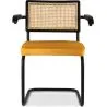 Sedia da pranzo con braccioli - Rivestita in velluto - Legno e rattan - Puila image 7