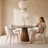 Sedia da pranzo - Rivestita in tessuto bouclé - Design scandinavo - Evelyne image 7
