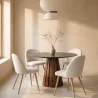 Sedia da pranzo - Rivestita in tessuto bouclé - Design scandinavo - Evelyne image 7