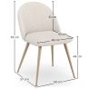 Sedia da pranzo - Rivestita in tessuto bouclé - Design scandinavo - Evelyne image 7