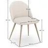 Sedia da pranzo - Rivestita in tessuto bouclé - Design scandinavo - Evelyne image 7