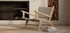 Poltrona da Salotto con Braccioli - Poltrona Design Boho Bali - Legno e Lino - Recia image 7