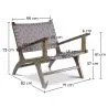 Poltrona da Salotto con Braccioli - Poltrona Design Boho Bali - Legno e Lino - Recia image 7