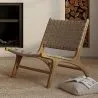 Poltrona da Salotto - Design Boho Bali - Legno e Pelle - Recia image 7