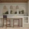 Sgabello in legno - Design Boho Bali - Pelle - Recia image 7