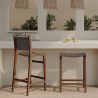 Sgabello in legno - Design Boho Bali - Pelle - Recia image 7