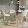 Sgabello rivestito in tessuto bouclé - Design scandinavo - Evelyne image 7