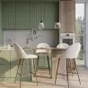 Sgabello rivestito in tessuto bouclé - Design scandinavo - Evelyne image 7
