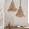 Lampada a soffitto in esparto - Lampada a sospensione stile Boho Bali - Pitse image 7