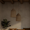 Lampada a soffitto in rattan - Lampada a sospensione in stile Boho Bali - Fai image 7