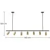 Lampadario a Sospensione Rail - 7 Faretti Dorati Orientabili - 140CM image 7
