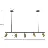 Lampadario a Sospensione Rail - 5 Faretti Dorati Orientabili - 110CM image 7