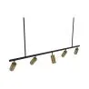 Lampadario a Sospensione Rail - 5 Faretti Dorati Orientabili - 110CM image 7