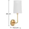 Lampada Applique da Parete - Oro con Paralume in Tela - Miu image 7