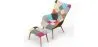 Poltrona con Poggiapiedi - Rivestimento in Tessuto Patchwork - Kontur image 7
