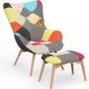 Poltrona con Poggiapiedi - Rivestimento in Tessuto Patchwork - Kontur image 7