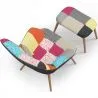 Poltrona con Poggiapiedi - Rivestimento in Tessuto Patchwork - Kontur image 7