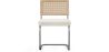 Sedia da pranzo con braccioli - Rivestita in tessuto bouclé - Legno e rattan - Birey image 7