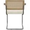 Sedia da pranzo con braccioli - Rivestita in tessuto bouclé - Legno e rattan - Birey image 7