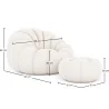 Poltrona Pouf Imbottita - Bouclé Bianco - Rubi image 7