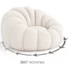 Poltrona Pouf Imbottita - Bouclé Bianco - Rubi image 7