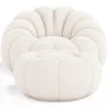 Poltrona Pouf Imbottita - Bouclé Bianco - Rubi image 7