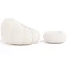 Poltrona Pouf Imbottita - Bouclé Bianco - Rubi image 7