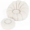 Poltrona Pouf Imbottita - Bouclé Bianco - Rubi image 7