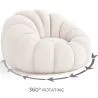 Poltrona Pouf Imbottita - Bouclé Bianco - Rubi image 7