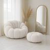 Poltrona Pouf Imbottita - Bouclé Bianco - Rubi image 7
