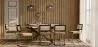Confezione Tavolo da pranzo in legno dal design industriale (220 cm) e 8 sedie da pranzo in rattan rivestite in velluto - Puila image 7